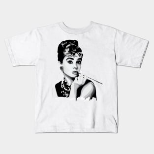 Hepburn black and white Kids T-Shirt